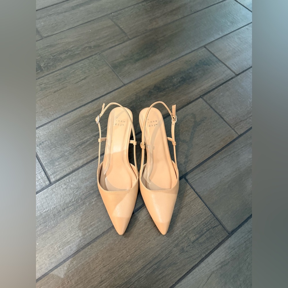 Slingback Kitten Heels with Memory Foam Insole - A New Day™ Tan 8.5